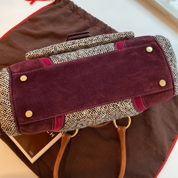 Coach Vintage Tweed Velvet and Leather Hand Bag - Picture 9 of 11
